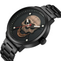 WWOOR 8867 Men Watches Skull Watch Stainless Steel Quartz Watch Fashion Wristwatches Steel Mesh Reloj Hombre